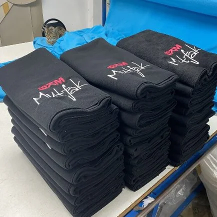 Logo Nakışlı Siyah Renkli Restaurant Polar Şal